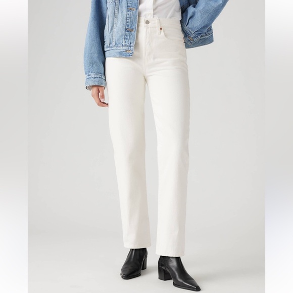 Levi's® Premium Wedgie Straight Fit Jeans Size 27 White - Picture 11 of 13